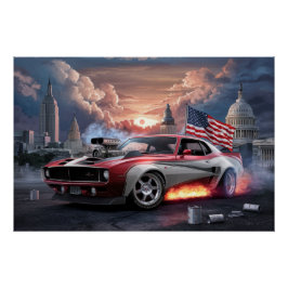 Poster Auto Drapeaux 08 ポスター