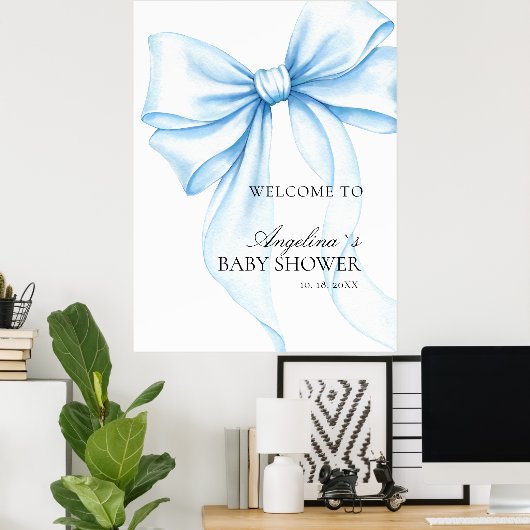 Poster Baby showerv delicate bow. ポスター (ホームオフィス)