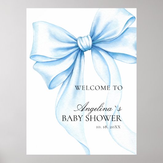 Poster  Baby showerv delicate bow. ポスター (正面)