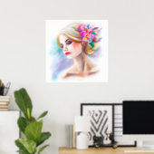poster beautiful woman portrait fashion ポスター (ホームオフィス)