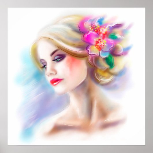 poster beautiful woman portrait fashion ポスター (正面)