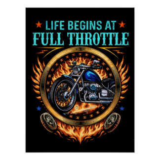 Poster Biker, Life Begins At Full Throttle ポスター