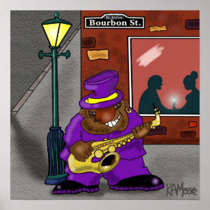 Poster "Blowin' on Bourbon" - by Kev Moore ポスター