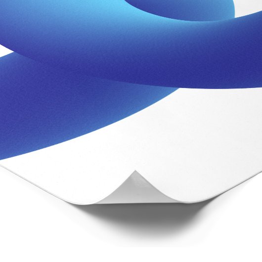 Poster Blue Abstract Waves  ポスター (角)