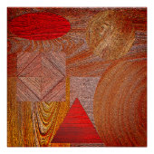 Poster  Bois - formes géométriques texturées ポスター (正面)