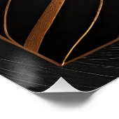 Poster brillant Ligne cuivrées sur noir ポスター (コーナー)