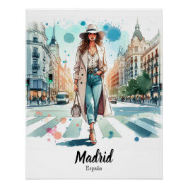 Póster brillante Madrid ポスター