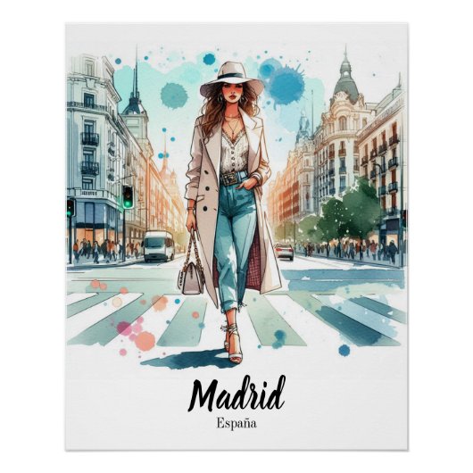 Póster brillante Madrid ポスター (正面)