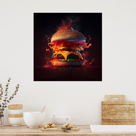 Poster Burger ポスター (キッチン)