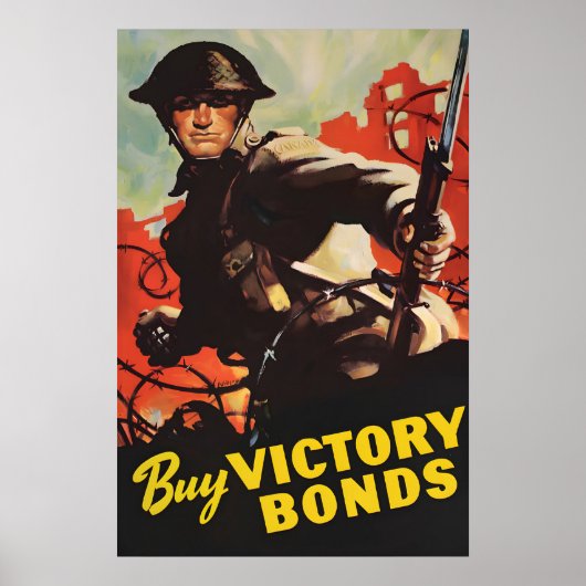 Poster Buy Victory Bonds WWII Propaganda Art Wall ポスター (正面)