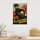 Poster Buy Victory Bonds WWII Propaganda Art Wall ポスター (キッチン)