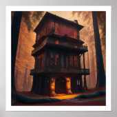 Poster Chinese maison illustration Matt  ポスター (正面)