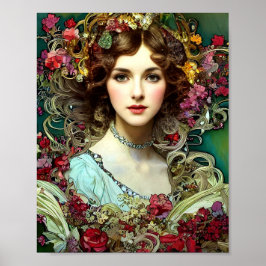 Poster Christmas Lady inspiration Mucha ポスター