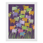 Poster colorful cows ポスター (正面)