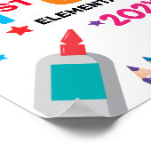 Póster Colorido Primer Día Del Rótulo Escolar ポスター (角)