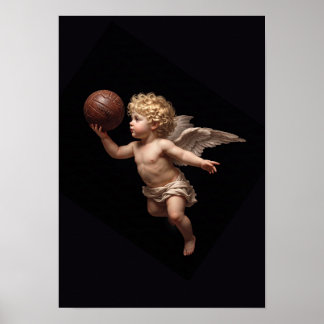 Póster cuadro Ángel con Balón Vintage ポスター