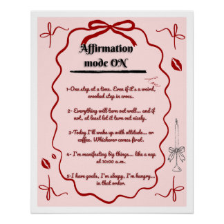 Poster cute affirmations funny aesthetic mindset ポスター