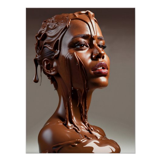 Poster de escultura humana de chocolate derretido. ポスター (正面)