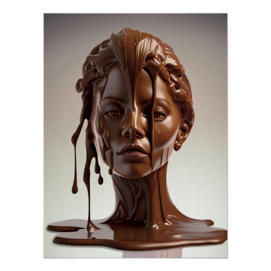 Poster de escultura humana de chocolate derretido ポスター (正面)