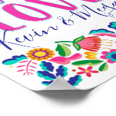 Póster de Fiesta de Amor Taco Sobre Flores Mexican ポスター (角)