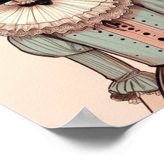 Poster de portrait de jeune fille ポスター (角)