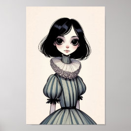 Poster de portrait de jeune fille ポスター