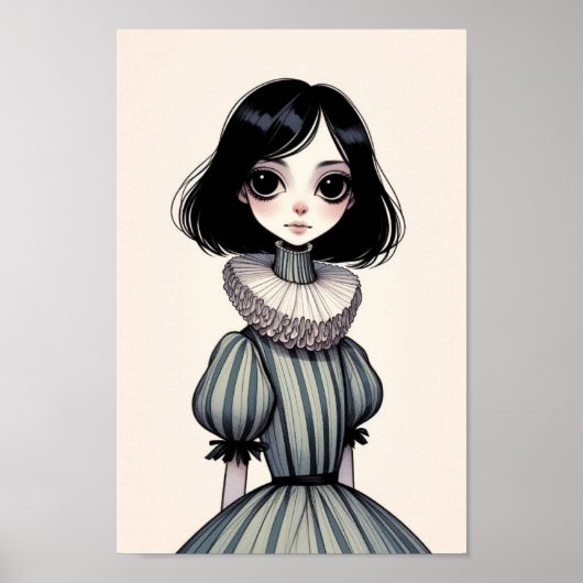 Poster de portrait de jeune fille ポスター (正面)