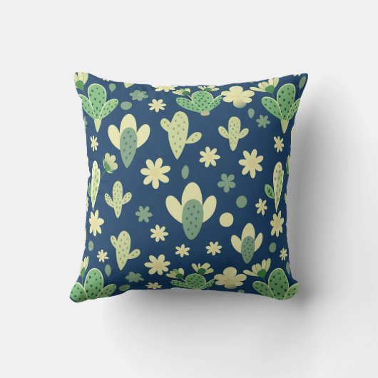 Poster Desert Cactus & Succulent Pattern クッション (裏面)