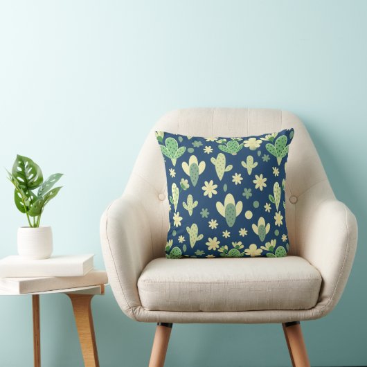 Poster Desert Cactus & Succulent Pattern クッション (椅子)