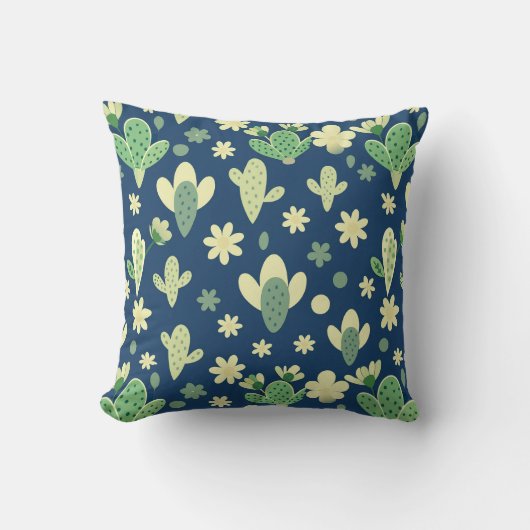 Poster Desert Cactus & Succulent Pattern クッション (正面)