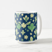 Poster Desert Cactus & Succulent Pattern コーヒーマグカップ (正面右)