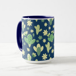 Poster Desert Cactus & Succulent Pattern マグカップ