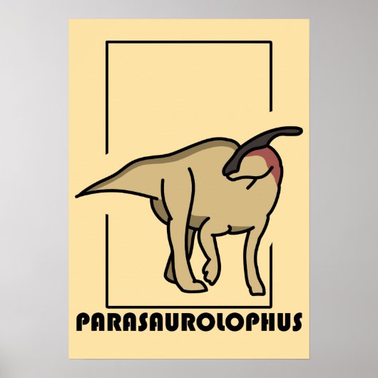 Póster diseño dinosaurio Parasaurolophus ポスター (正面)
