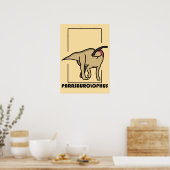 Póster diseño dinosaurio Parasaurolophus ポスター (キッチン)