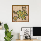 Poster Early Caedellium Map ポスター (ホームオフィス)