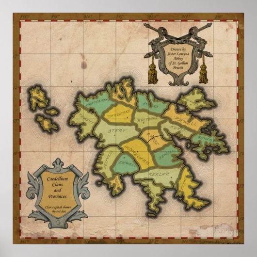 Poster Early Caedellium Map ポスター (正面)