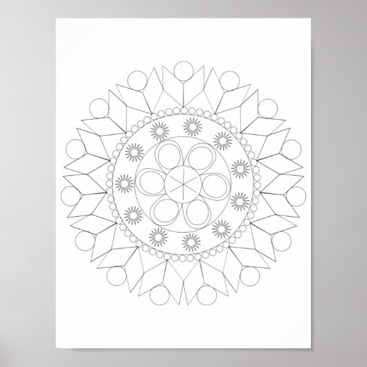 Poster - Elegant Mandala Pattern to Color ポスター (正面)