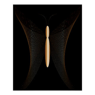 Póster elegante de mariposa abstracta ポスター