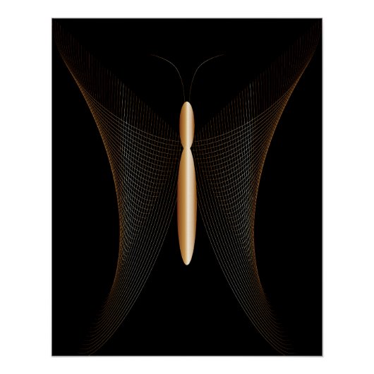 Póster elegante de mariposa abstracta ポスター (正面)