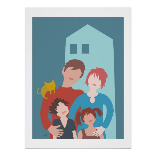 poster family and cat ポスター (正面)