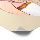 Poster Fashion Illustration Summer Girl Ice Cream ポスター (角)