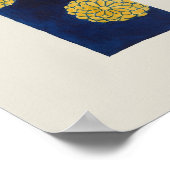 Poster featuring blue and gold Japanese nagajuban ポスター (角)