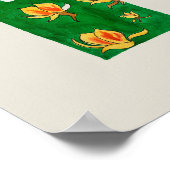 Poster featuring green and gold Japanese nagajuban ポスター (角)