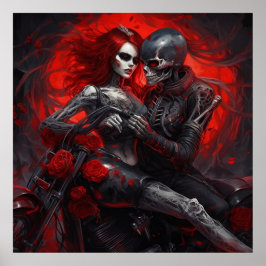 Poster Femme Intrépide à Moto ポスター