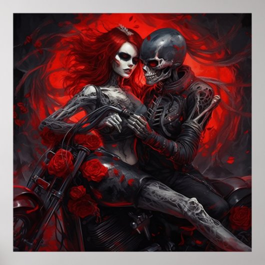 Poster Femme Intrépide à Moto ポスター (正面)