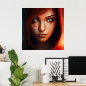 Poster Fille Super-Héros ポスター (ホームオフィス)