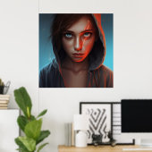 Poster Fille Super-Héros ポスター (ホームオフィス)