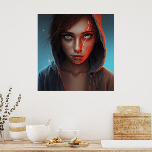 Poster Fille Super-Héros ポスター (キッチン)