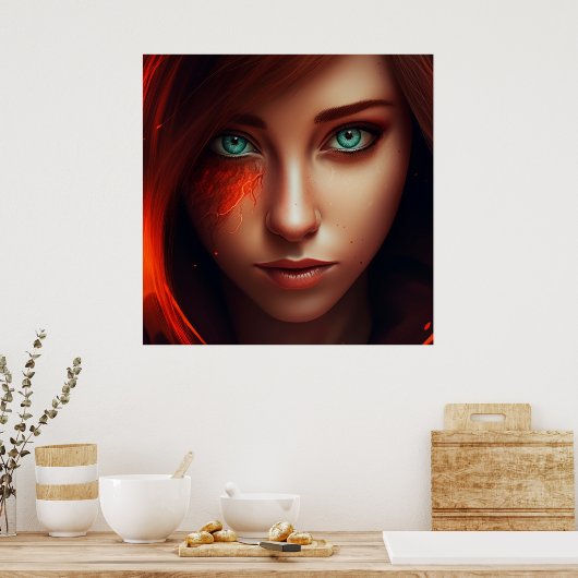 Poster Fille Super-Héros ポスター (キッチン)