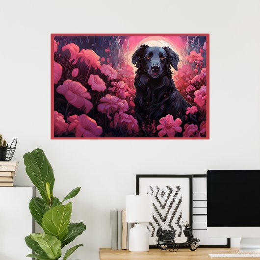 Poster Floral Pups ポスター (ホームオフィス)